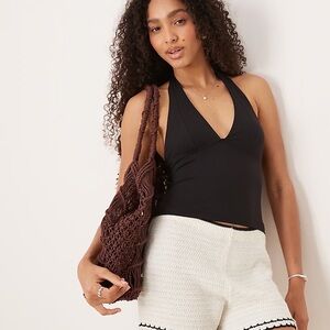 Nwt‎ Free People Still There Halter Tank Top Black Halter Top
